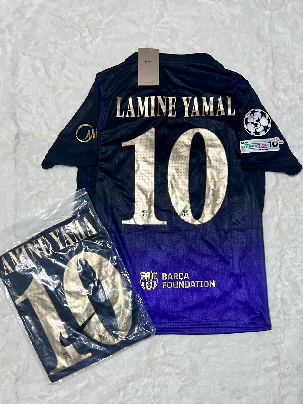 Nike men Lamine Yamal #10 Purple & Black Barça Foundation Jersey